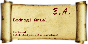 Bodrogi Antal névjegykártya